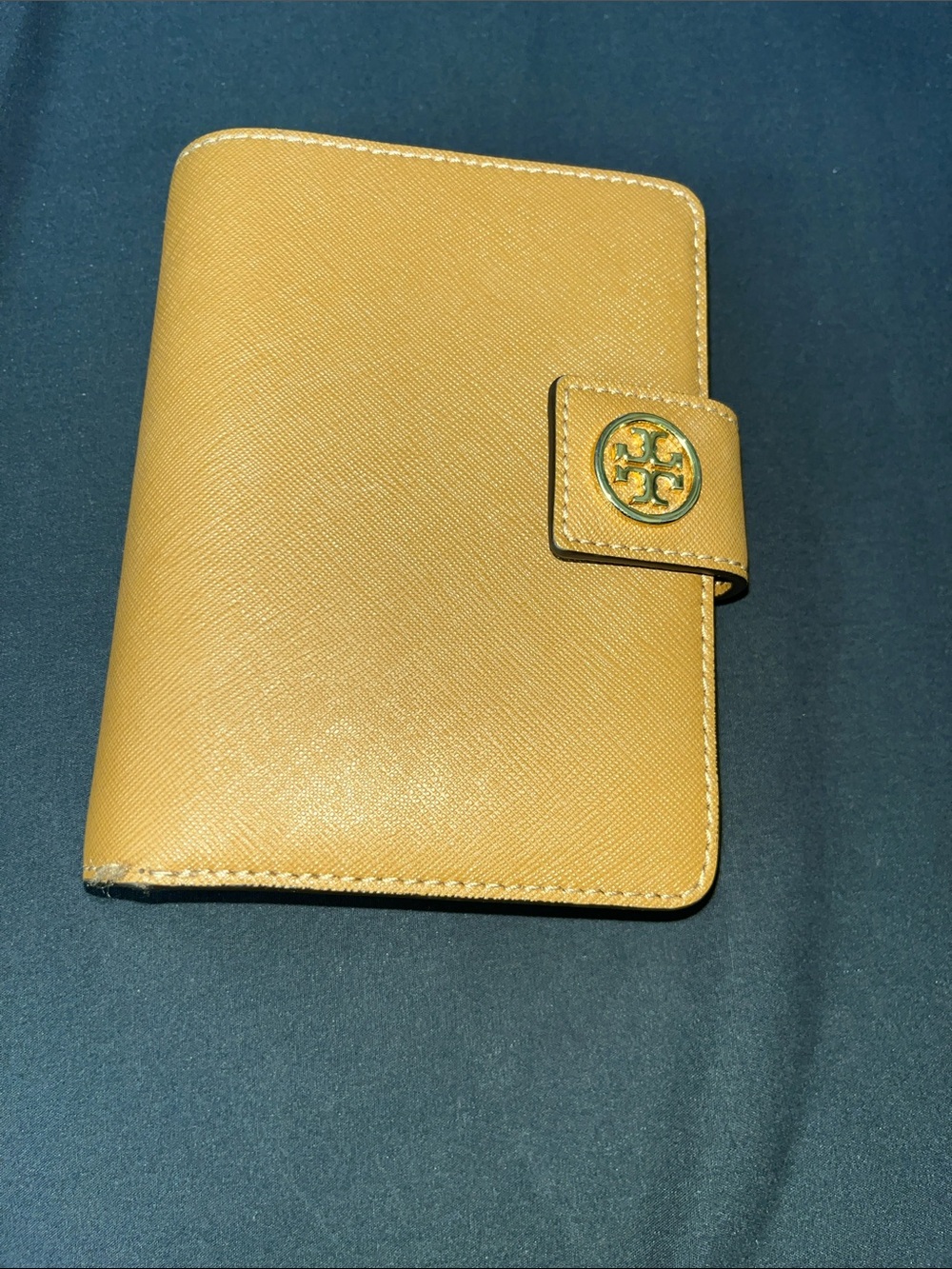 Tory Burch Tan Saffiano Leather Snap Wallet